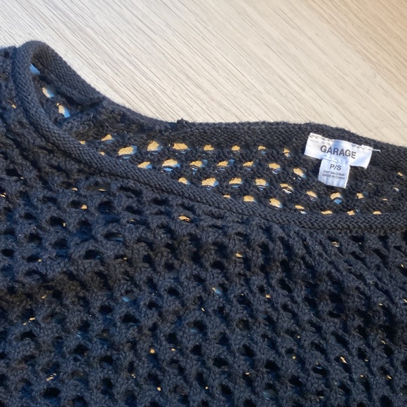 garage open knit cropped sweater in black !! - Picture 6 of 7